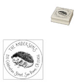 Hand Drawn Hedgel | Familienaam Retouradres Rubberstempel (Gestempeld)
