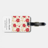 Hand Drawn Hibiscus Pattern Bagagelabel (Achterkant horizontaal)