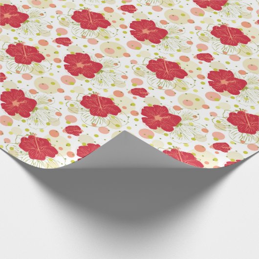 Hand Drawn Hibiscus Pattern Cadeaupapier (Hoek)