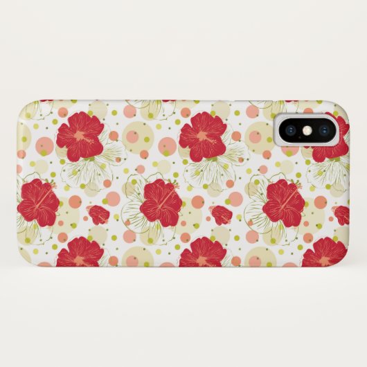 Hand Drawn Hibiscus Pattern Case-Mate iPhone Case (Achterkant (horizontaal))