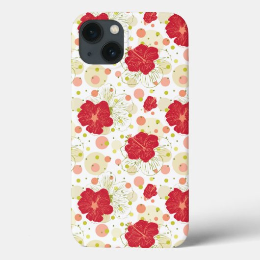 Hand Drawn Hibiscus Pattern Case-Mate iPhone Case (Achterkant)