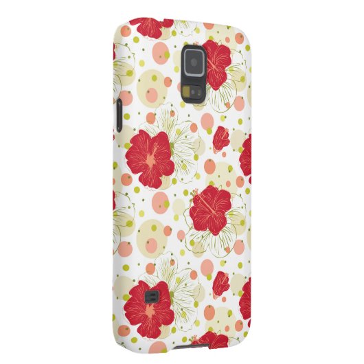 Hand Drawn Hibiscus Pattern Case-Mate Samsung Galaxy Hoesje (Back/Rechts)