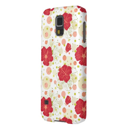 Hand Drawn Hibiscus Pattern Case-Mate Samsung Galaxy Hoesje (Achterkant Links)