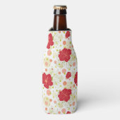 Hand Drawn Hibiscus Pattern Flesjeskoeler (Fles Voorkant)