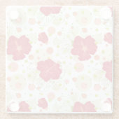 Hand Drawn Hibiscus Pattern Glazen Onderzetter (Achterkant)
