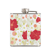 Hand Drawn Hibiscus Pattern Heupfles (Achterkant)