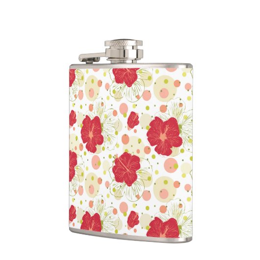 Hand Drawn Hibiscus Pattern Heupfles (Links)