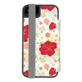 Hand Drawn Hibiscus Pattern Incipio iPhone Portemonnee Hoesje (Agenda Achterkant)
