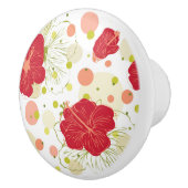 Hand Drawn Hibiscus Pattern Keramische Knop (Rechts)