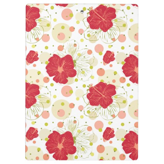 Hand Drawn Hibiscus Pattern Klembord (Achterkant)