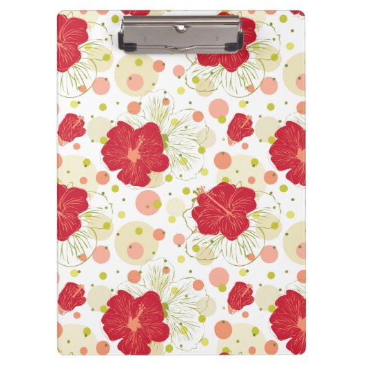 Hand Drawn Hibiscus Pattern Klembord (Voorkant)
