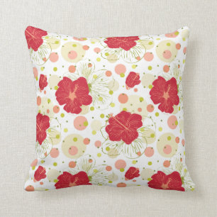 Hand Drawn Hibiscus Pattern Kussen