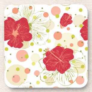 Hand Drawn Hibiscus Pattern Onderzetter