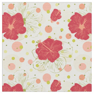 Hand Drawn Hibiscus Pattern Stof