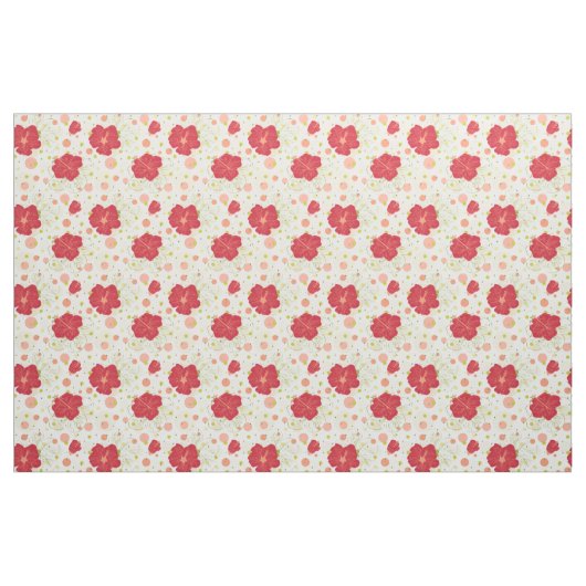 Hand Drawn Hibiscus Pattern Stof (Fat Quarter)