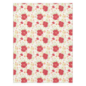Hand Drawn Hibiscus Pattern Tafelkleed (Voorkant)