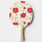 Hand Drawn Hibiscus Pattern Tafeltennisbatje (Voorkant)