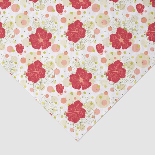 Hand Drawn Hibiscus Pattern Tissuepapier (Detail)