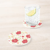 Hand Drawn Hibiscus Pattern Zandsteen Onderzetter (Zijkant)