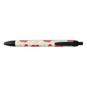 Hand Drawn Hibiscus Pattern Zwarte Inkt Pen (Achterkant)