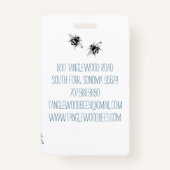 Hand Drawn Honey Bee Apiary Floral Badge (Achterkant)