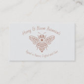 Hand Drawn Honey Bee Floral Botanical Wellness  Visitekaartje (Voorkant)