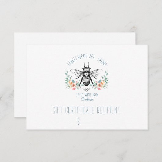 Hand Drawn Honey Beer Apiary Floral Disk (Voorkant / Achterkant)