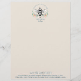 Hand Drawn Honey Beer Apiary Floral Lett Briefhoofd