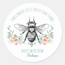 Hand Drawn Honey Beer Apiary Floral