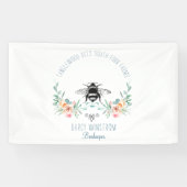 Hand Drawn Honey Beer Apiary Floral Spandoek (Horizontaal)