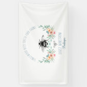 Hand Drawn Honey Beer Apiary Floral Spandoek (Verticaal)