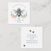 Hand Drawn Honey Beer Apiary Floral Vierkante Visitekaartje (Voorkant / Achterkant)