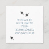 Hand Drawn Honey Beer Apiary Floral Vierkante Visitekaartje (Achterkant)