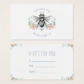 Hand Drawn Honey Beer Apiary Floral Visitekaartje (Voorkant /achterkant)