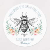 Hand Drawn Honey Beer Floral Labels (Design 1)