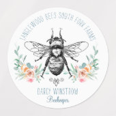 Hand Drawn Honey Beer Floral Labels (Design 2)