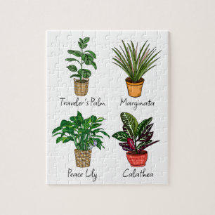 Hand Drawn House Planten Art Legpuzzel