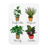 Hand Drawn House Planten Art Magneet (Verticaal)