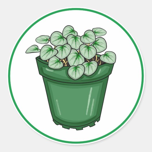 Hand Drawn Houseplant Art Ronde Sticker (Voorkant)