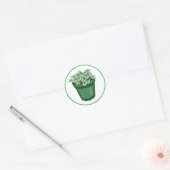Hand Drawn Houseplant Art Ronde Sticker (Envelop)