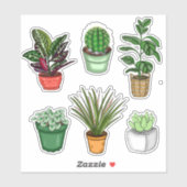 Hand Drawn Houseplant Art Sticker (Vel)