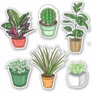 Hand Drawn Houseplant Art Sticker