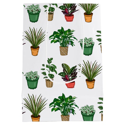 Hand Drawn Houseplant Birthday Medium Cadeauzakje (Achterkant)