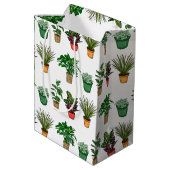 Hand Drawn Houseplant Birthday Medium Cadeauzakje (Achterkant Gekanteld)