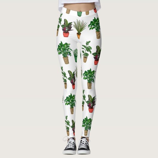 Hand Drawn Houseplant Leggings (Voorkant)