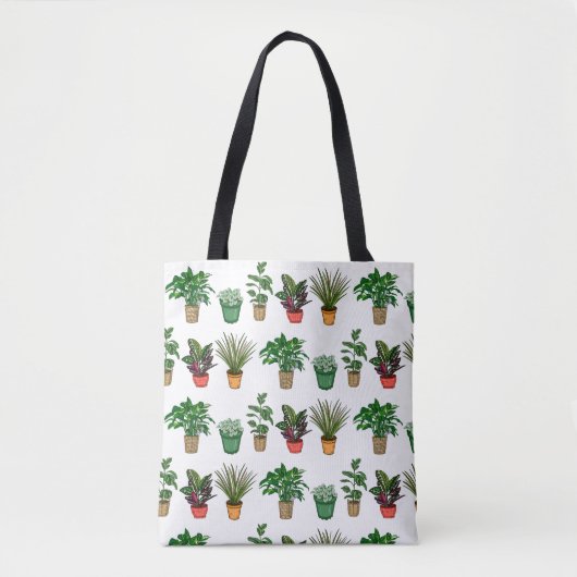 Hand Drawn Houseplant Tote Bag (Voorkant)