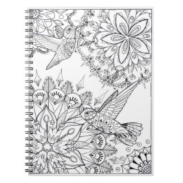 Hand Drawn Hummingbird Mandala Art Notitieboek