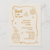 Hand Drawn Illustrated New Years Eve Party Feestdagenkaart (Voorkant)
