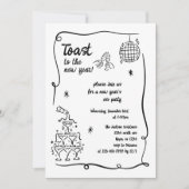 Hand Drawn Illustrated New Years Eve Party In Kaart (Voorkant)