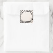 Hand-Drawn Illustrated Ornate Vierkante Sticker (Tas)